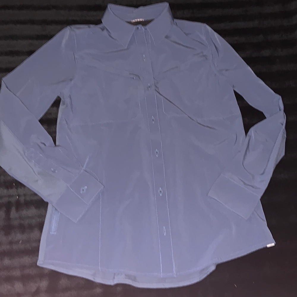 Wrangler sun-shirt for riding fishing or outdoor activities smoke blue medium